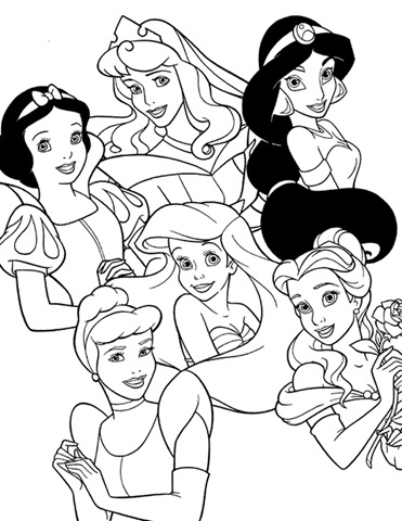 Księżniczki - Księżniczki Disneya - kolorowanka 8.jpg
