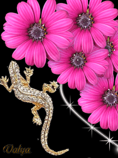 KWIATY - flowers pink gold bling _qaryt7nh.gif